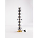 Nova Luce Siva metalna LED stojeća svjetiljka s mogućnosti zatamnjivanja sa staklenim sjenilom (visina 140 cm) Navi – | shoptok.hr
