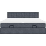 vidaXL Otomanski posteljni okvir z vzmetnicami siv 180x200cm žamet | Shoptok.si
