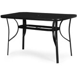 Multi Garden vrtni stol 140 × 80 cm s kaljenim staklom i otvorom za suncobran, crni | shoptok.hr