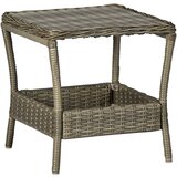 vidaXL Vrtna mizica rjava 45x45x46,5 poli ratan, (20580712) Cene