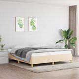 The Living Store Posteljni okvir brez vzmetnice krem 160x200 cm blago - Posteljni Okvir, (21526489) Cene