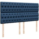 vidaXL Box spring postelja z vzmetnico modra 200x200 cm blago, (21306402) | Shoptok.si