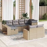  10-dijelni set vrtnih sofa s jastucima bež od poliratana | shoptok.hr