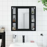 vidaXL Kopalniška omarica z ogledalom črna 60x16x60 cm | Shoptok.si