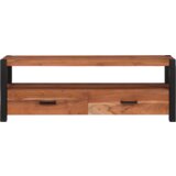 vidaXL Omare in policami za shranjevanje medijev s predalom s polico s shranjevanjem Rjava | Shoptok.si