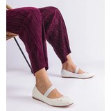 Gemre White ballet flats with elastic and decorative bow Newton Cijene