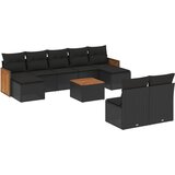  The Living Store Vrtna sedežna garnitura 10-delna z blazinami črn poli ratan - Vrtna Sedežna Garniture, (21443400) | Shoptok.si