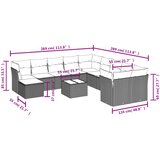  12-dijelni set vrtnih sofa od poliratana s jastucima crni | shoptok.hr