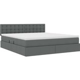 vidaXL Krevet s madracem i skladištem Tamno siva 180 x 200 cm | shoptok.hr