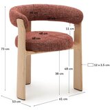 Kave Home Blagovaonska stolica od čvrste jeseni u prirodnoj boji/boja terakote Granite – | shoptok.hr
