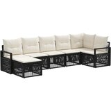 vidaXL Vrtna sedežna garnitura 7 pcs Črna poli ratan, (5000270269) | Shoptok.si