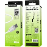 Borofone podatkovni kabel BX14 MicroUSB na USB 2m 2,4A bel | Shoptok.si