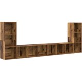 TV ormar s policom s pohranom 4 pcs Staro drvo 37 x 35 x 107.5 cm | shoptok.hr