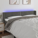 vidaXL LED uzglavlje tamnosivo 163x16x78/88 cm baršunasto Cijene