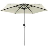  Vrtni suncobran LED s aluminijskim stupom 270 cm pijesak bijeli | shoptok.hr