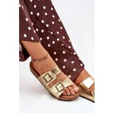 EVENTO Women's sandals on cork platform with buckles golden Vesina | shoptok.hr