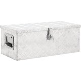 vidaXL Kutija za pohranu srebrna 70 x 31 x 27 cm aluminijska | shoptok.hr