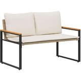  Klupa s jastukom Bež i krem bijela 115 x 65 x 72 cm Ratan Slike