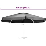 Zamjenska tkanina za vrtni suncobran antracit 610 cm | shoptok.hr