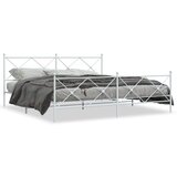 Metalni okvir kreveta uzglavlje i podnožje bijeli 193x203 cm | shoptok.hr