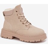 Boto Ladies insulated boots with fur and zipper light beige Tharika | Shoptok.si