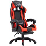 vidaXL racing stol z oporo za noge rdeče in črno umetno usnje Cene