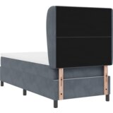 vidaXL Postelja s vzmetnico Temno siva 80x200 cm Žamet | Shoptok.si