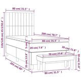 vidaXL Box spring postelja z vzmetnico moder 80x200 cm blago | Shoptok.si