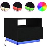  Klub stolić s LED svjetlima crni hrast 50x49x40 cm | shoptok.hr