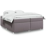  s oprugama i madracem sivi 200x200 cm od umjetne kože | shoptok.hr