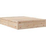  The Living Store Posteljni okvir brez vzmetnice 150x200 cm trdna borovina - Posteljni Okvir, (21495733) | Shoptok.si
