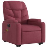 vidaXL Električni masažni naslonjač na podizanje od tkanine boja vina | shoptok.hr