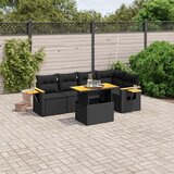 vidaXL 6-dijelni set vrtnih sofa s jastucima crni od poliratana | shoptok.hr
