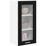 vidaXL Viseča omarica s polico Riga Črna Orehovina 40 x 31 x 80 cm | Shoptok.si