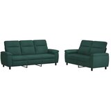  Set sofe 2 pcs Tamnozelena Tkanina - Tamnozelena 2-sjedalna (140 cm) + 3-sjedalna | shoptok.hr
