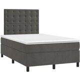  box spring s madracem LED tamnosivi 120 x 200 cm baršun | shoptok.hr