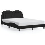 Maison Chic Posteljni okvir - Dvoposteljna postelja - Zakonska postelja z vzglavjem črn 140x190 cm umetno usnje-J15991, (21764890) | Shoptok.si
