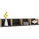 MID.YOU Stenski Regal Honsa, Črna, Barva Hrasta | Shoptok.si