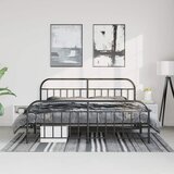  Metalni okvir kreveta uzglavlje i podnožje crni 193x203 cm | shoptok.hr