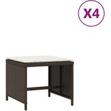 Maison Chic Vrtni stolčki - Vrtni stoli z blazinami 4 kosi rjavi 41x41x36 cm poli ratan JS1128, (21879035) | Shoptok.si
