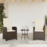 Maison Chic Nastavljivi vrtni stoli - Stol za vrt 2 kosa z blazinami rjav poli ratan JS90, (21877586) | Shoptok.si