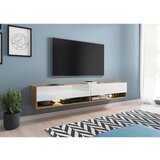 P & B nizka omarica lowa, bela, barva hrasta, led | Shoptok.si