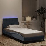 Maison Chic Posteljni okvir - Enojna postelja - Postelja za odrasle z LED lučkami temno siv 90x190 cm žamet, (21696028) | Shoptok.si