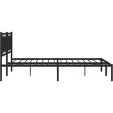Metalni okvir za krevet s uzglavljem crni 200x200 cm | shoptok.hr