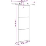  Klizna vrata s priborom 76 x 205 cm od ESG stakla i aluminija | shoptok.hr