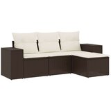 vidaXL 4-dijelni set vrtnih sofa od poliratana s jastucima smeđi | shoptok.hr