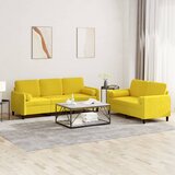 vidaXL Sedežna garnitura 2-delna z vzglavniki rumen žamet | Shoptok.si
