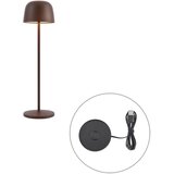 QAZQA Namizna svetilka rjave barve, vključno z LED, polnilna s polnilno postajo IP65 - Raika | Shoptok.si
