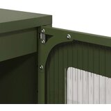 vidaXL Komoda olivno zelena 100,5x39x107 cm hladno valjano jeklo | Shoptok.si