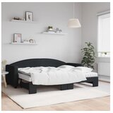 vidaXL Izvlečna dnevna postelja z vzmetnico črna 80x200 cm b Cene